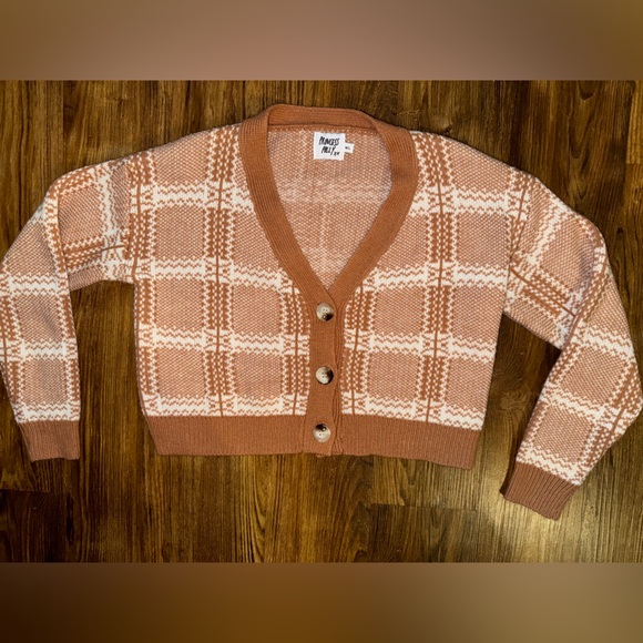 Princess Polly Pink Check Cropped Cardigan size M/L - Picture 8 of 13